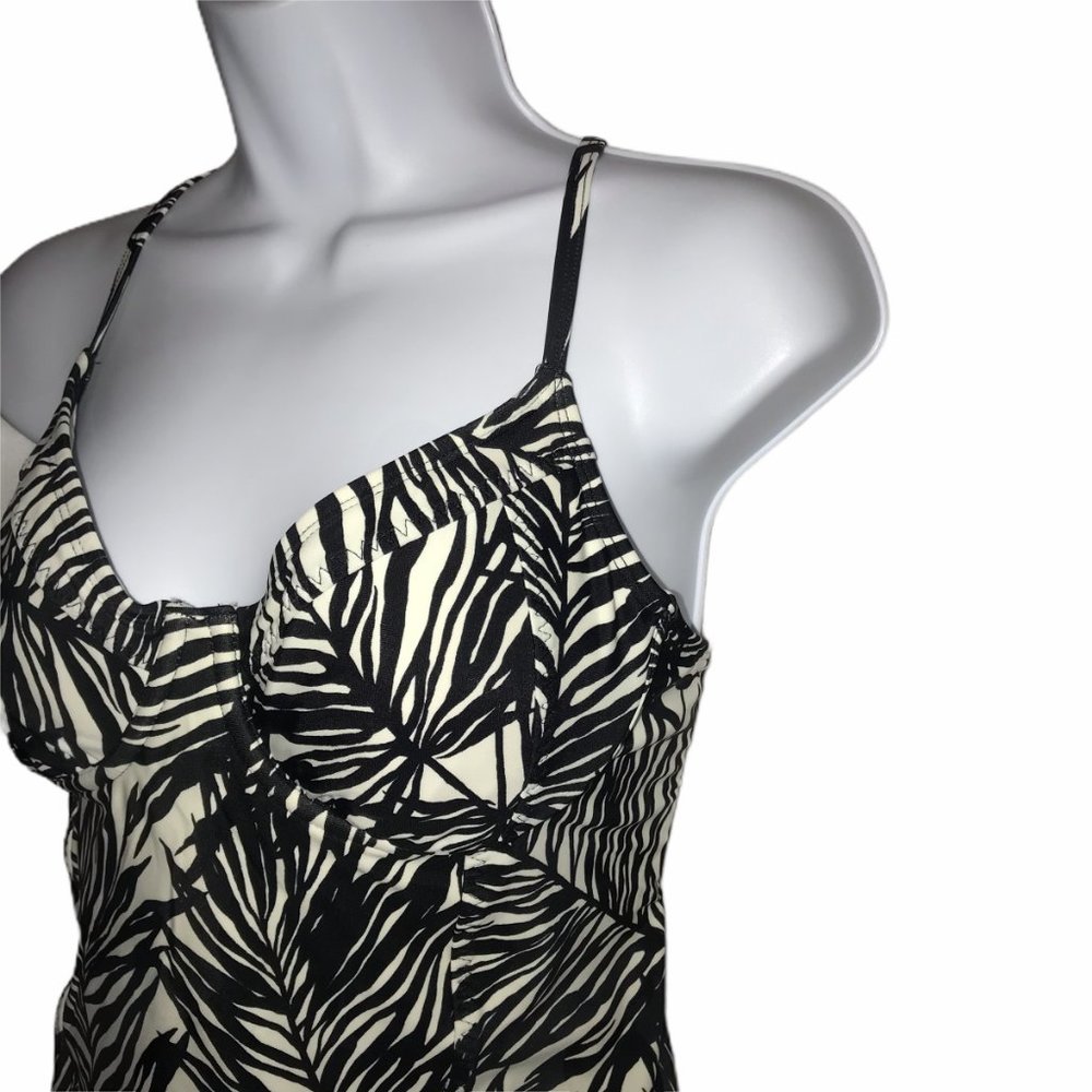 Athleta Black Hawaiian Leaf Tankini Top 34 B/C - Picture 4 of 8